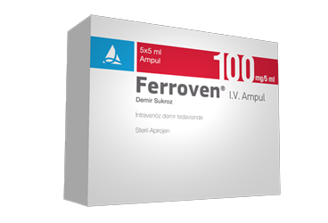 FERROVEN 100 mg IV 5 ampül kutu görseli