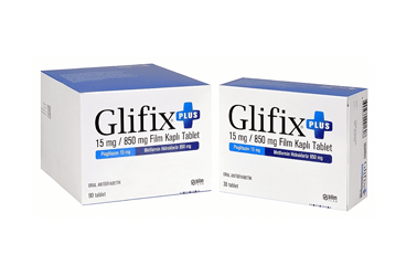 GLIFIX PLUS 15/850 mg 60 film kaplı tablet kutu görseli