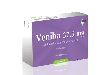 VENIBA 37.5 mg XR uzatılmış salınımlı 28 sert kapsül kutu görseli