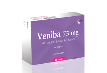 VENIBA 75 mg XR uzatılmış salınımlı 28 sert kapsül kutu görseli