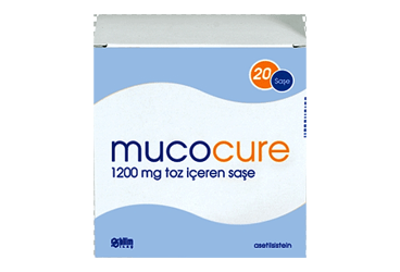 MUCOCURE 1200 mg toz içeren 20 saşe kutu görseli