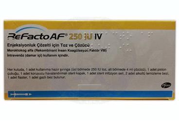 REFACTO AF 250 IU IV enjeksiyonluk çözelti için toz ve çözücü 1 flakon { Pfizer } kutu görseli