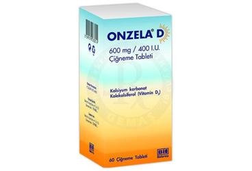 ONZELA D 600 mg/400 IU çiğneme tableti kutu görseli