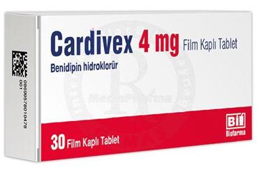 CARDIVEX 4 mg film kaplı tablet (30 tablet) kutu görseli