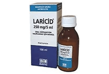 LARICID 250 mg/5ml oral süspansiyon hazırlamak için granül 100 ml kutu görseli