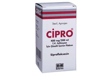 CIPRO 400 mg/200 ml IV infüzyon için çözelti içeren flakon kutu görseli