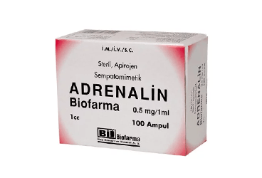 ADRENALIN BIOFARMA 0.5mg/1 ml 100 ampül kutu görseli