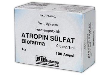 ATROPIN SULFAT BIOFARMA 0.5mg/1ml 100 ampül kutu görseli