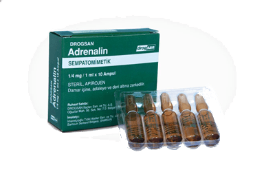 ADRENALIN 1/4 mg 1 ml 100 ampül kutu görseli