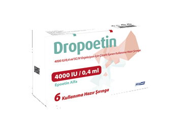 DROPOETIN 4000 IU/0.4 ml SC/IV enjeksiyon için çözelti içeren kullanıma hazır 6 şırınga kutu görseli