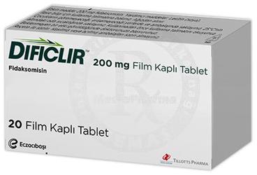 DIFICLIR 200 mg film kaplı tablet (20 tablet) { E.İ.P } kutu görseli