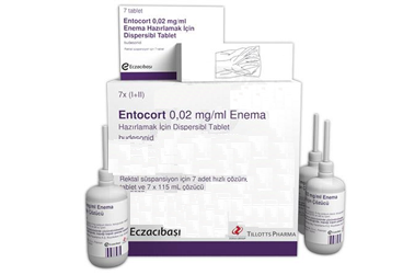 ENTOCORT 0.02 mg/ml 115 ml enema haz.için 7 dispersibl tablet { E.İ.P } kutu görseli