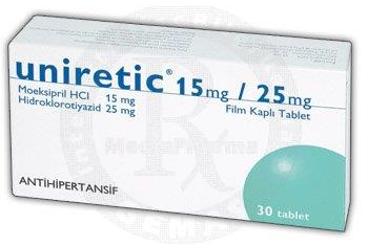 UNIRETIC 15 mg/ 25 mg 30 film kaplı tablet kutu görseli