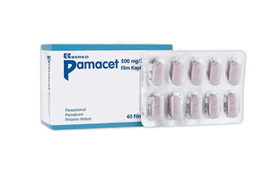 PAMACET 500 mg/25mg/15 mg film kaplı tablet (24 tablet) kutu görseli