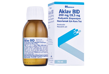 AKLAV BID 200 mg/28.5 mg pediatrik süspansiyon hazırlamak için kuru toz kutu görseli