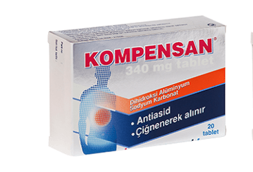 KOMPENSAN 340 mg 20 tablet kutu görseli