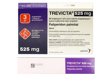 TREVICTA 525 mg I.M. enjeksiyon için uzun salımlı süspansiyon içeren kullanıma hazır enjektör kutu görseli