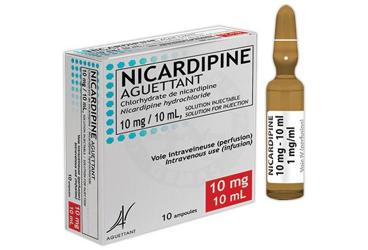 NICARDIPINE AGUETTANT 10 mg/10 ml enjeksiyonluk çözelti (10 ampül) kutu görseli