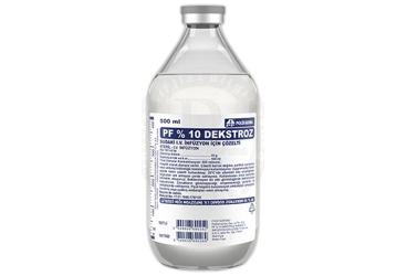 %10 DEKSTROZ solüsyonu 500 ml setli (cam şişe) kutu görseli