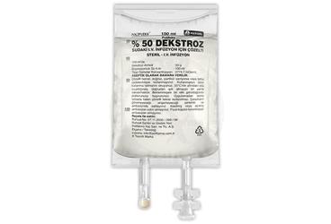 POLIFLEKS %50 DEKSTROZ sudaki solüsyonu 150 ml(pvc torba)setsiz kutu görseli