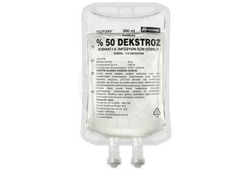POLIFLEKS %50 DEKSTROZ sudaki solüsyonu 500 ml(pvc torba)setsiz kutu görseli
