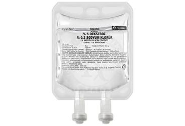 POLIFLEKS %5 DEKSTROZ %0.2 Sodyum Klorür solüsyon 100 ml setsiz pvc torba kutu görseli