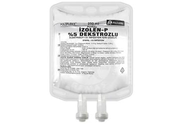 POLIFLEKS IZOLEN-P %5 DEKSTROZ ELEKTROLIT solüsyon 250 ml pvc torba setli kutu görseli