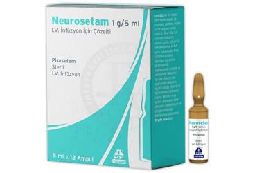 NEUROSETAM 1 G/5 ml IV infüzyon içeren çözelti (12 ampül) kutu görseli