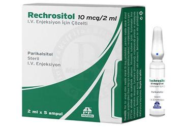 RECHROSITOL 10 mcg/ 2 ml IV enjeksiyonluk çözelti içeren (5 ampül) kutu görseli