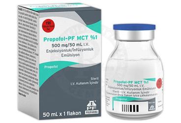 PROPOFOL-PF MCT %1 500 mg/50 ml I.V enjeksiyonluk/infüzyonluk emülsiyon kutu görseli