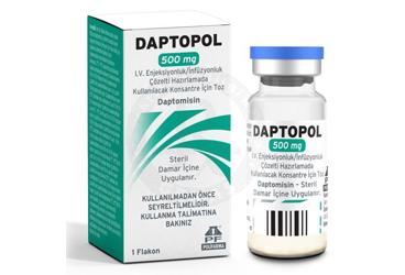 DAPTOPOL 500 mg I.V enjeksiyonluk/infüzyonluk çözelti hazırlamada kullanılacak konsantre için toz kutu görseli