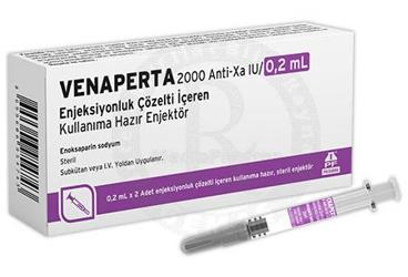 VENAPERTA 2000 ANTI-XA IU/0.2 ml enjeksiyonluk çözelti içeren kullanıma hazır enjektör (2 adet) kutu görseli