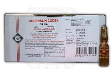 ADRENALIN CODEX 1/2MG 1 ml 100 ampül kutu görseli