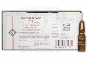 ADRENALIN 1/4MG 1ML 100 ampül kutu görseli