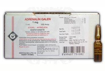 ADRENALIN 1MG 1ML 100 ampül kutu görseli