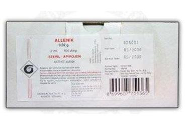 ALLENIK 20 mg 2 ml 100 ampül kutu görseli