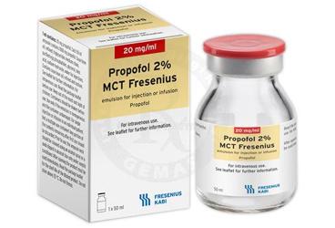 PROPOFOL %2 MCT/LCT FRESENIUS 1000 mg/50 ml enjeksiyonluk/infüzyonluk emülsiyon (10 flakon) kutu görseli