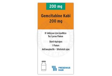 GEMCITABINE KABI 200 mg IV infüzyon için liyofilize toz içeren flakon kutu görseli
