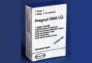 PREGNYL 5000 IU IM/SC enjeksiyon için liyofilize toz içeren 1 ampül { 8699636781074 } kutu görseli