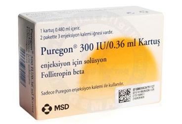 PUREGON 300 IU/ 0.36 ml S.C. enj. için sol. içeren 1 kartuş kutu görseli