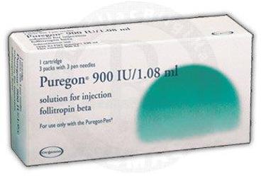 PUREGON 900IU/1.08 SC enjeksiyon için çözelti içeren kartuş kutu görseli