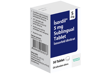 ISORDIL 5 mg SUBLINGUAL 50 tablet kutu görseli