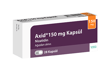 AXID 150 mg 28 kapsül { Teva } kutu görseli