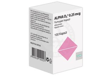 ALPHA D3 0.25 mcg 100 kapsül kutu görseli