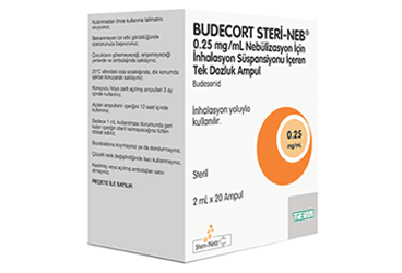 BUDECORT STERI-NEB 0.25 mg/ml nebulizasyon için inhilasyon süspansiyonu içeren tek dozluk 20 ampül kutu görseli