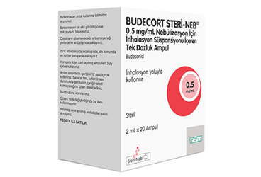 BUDECORT STERI-NEB 0.5 mg/ml nebulizasyon için inhilasyon süspansiyonu içeren tek dozluk 20 ampül kutu görseli