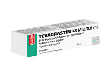 TEVAGRASTIM 48 miu/0.8 ml SC/IV ENJEKSIYON/infüzyon için çözelti içeren kullanıma hazır enjektör 1 enjektör kutu görseli
