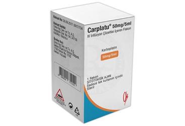 CARPLATU 50 mg/5 ml I.V. infüzyon çözeltisi içeren flakon kutu görseli