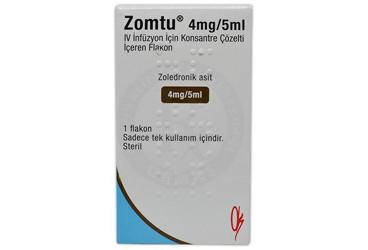 ZOMTU 4 mg/5 ml IV infüzyon için konsantre çözelti içeren flakon kutu görseli
