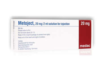 METOJECT 20mg/2 ml kull.haz.ENJ.sol.içeren 1 adet şırınga kutu görseli